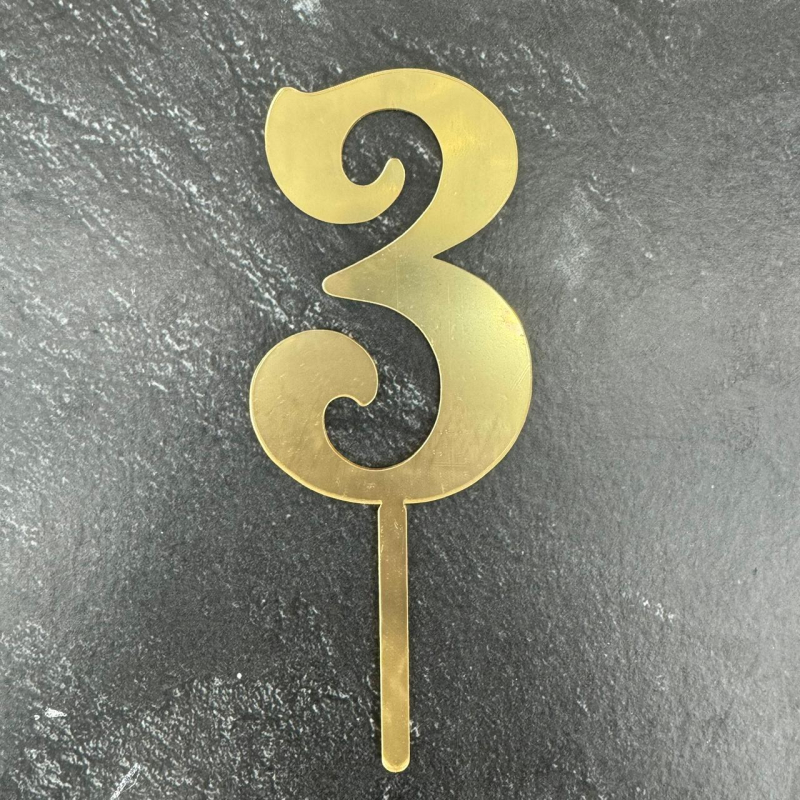 Топпер цифра 3, 7 см (Ц-2) Изображение Топпер цифра 3, 7 см (Ц-2)